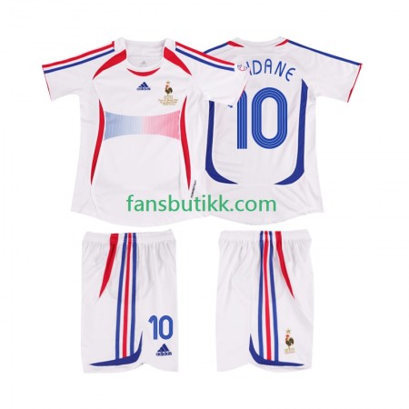 Fotballdrakt Frankrike ZIDANE 10 2006 Barn Retro Bortetrøye Kortermet